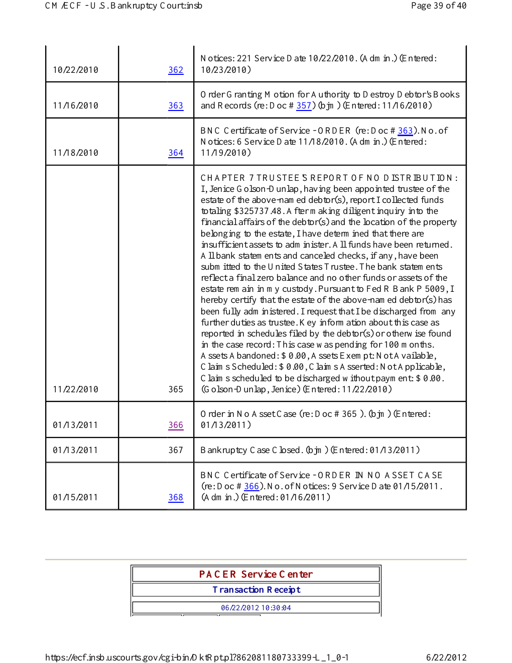 Company records order screen capture